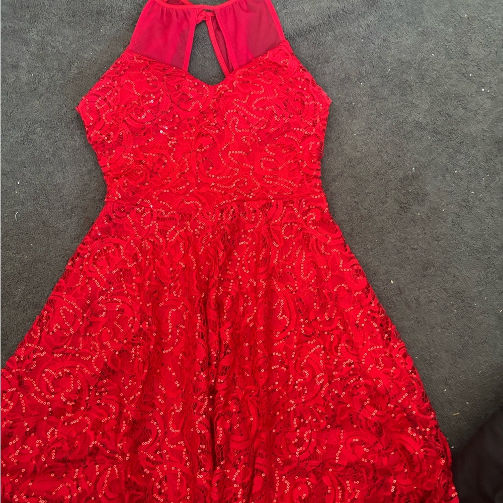 Rory USA Elegant Red Halter Dress